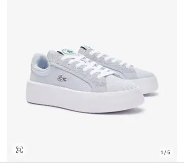LACOSTE 통굽 스니커즈 24.0 라이트 블루 CARNABY