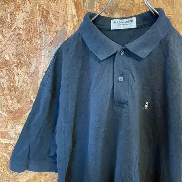 AE10344 MUNSING WEAR 피케 셔츠 블랙 여성용 L