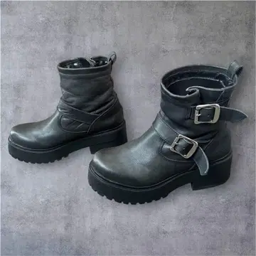 YOSUKE 요스케 엔지니어 부츠 천연 가죽 블랙 22.5cm