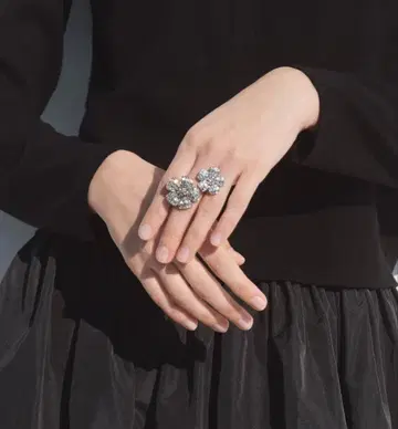 폭시 반지 클리어 x 플라티나37450 'TWIN FLOWER'