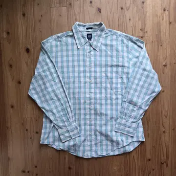 GAP 갭 긴팔 체크 셔츠 XXL 화이트 블루 그린 빅 사이즈