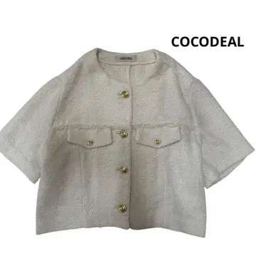 미사용급 COCODEAL 코코딜 트위드 반팔 자켓 즉시 완판 M