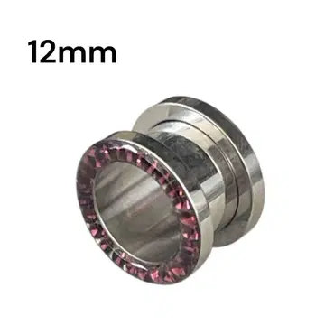 바디피어싱 | 프레쉬 터널 | 12mm | 자수정 스톤 | 라지 홀용