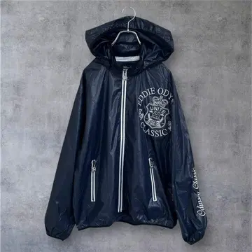 에디오 오딧세이 자수 윈드 브레이커 L 네이비 블루종 오라오라계 스트릿
