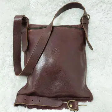일비종떼 IL BISONTE 천연 가죽 숄더백 짙은 갈색