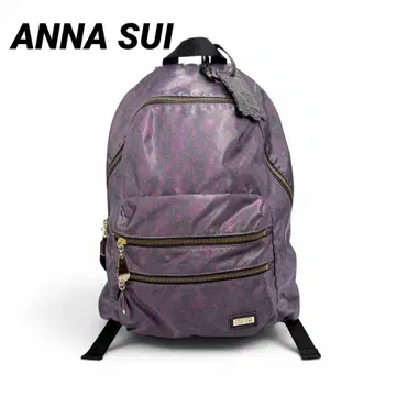 [ 미사용급 ] ANNA SUI 고딕 올 패턴 나일론 백팩 보라색