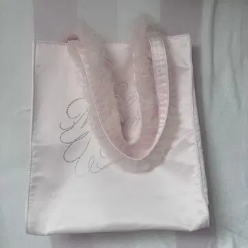 메종 드 플뢰르 튤 핸들 큐빅 토트백 핑크