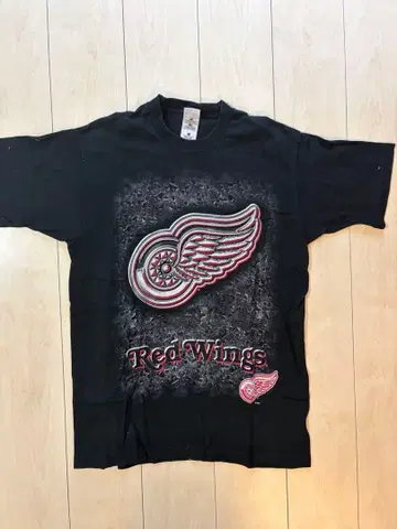 Detroit Red Wings T셔츠 블랙 NHL 90s 후르츠