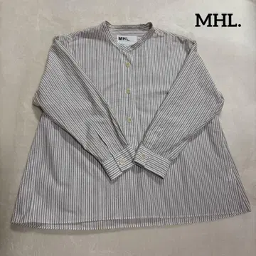 MHL. 코튼 밴드 카라 스트라이프 셔츠 II