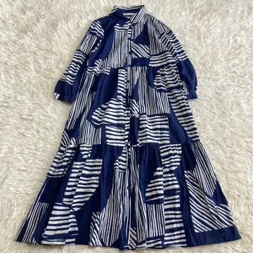 ZARA 스트라이프 티어드 셔츠 원피스 롱 겉옷 L