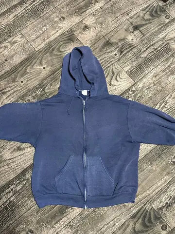 70s 빈티지 지퍼 후드티 sportswear 선 페이드