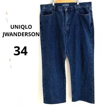 유니클로 JWANDERSON 스트레이트 데님 34 빅 사이즈 블루