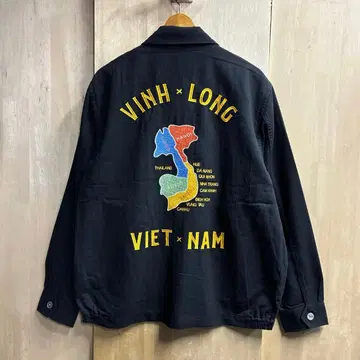 휴스턴 베트남 자켓 지도 자수 블랙 XXL
