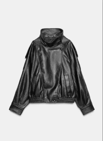 ZARA 페이크 가죽 자켓 XS 블랙