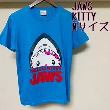 레어 JAWS 키티 콜라보 반팔 티셔츠 M 사이즈 남성용 여성용