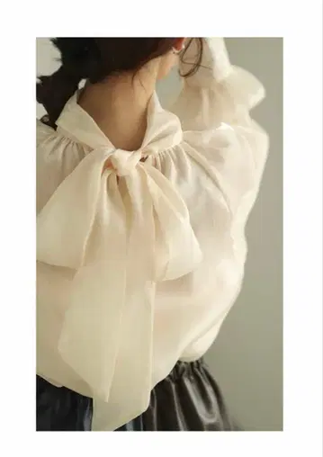 2way 오간자 보타이 리본 블라우스