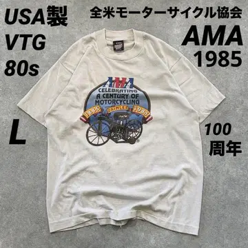 80s USA제 AMA 100주년 T셔츠 L 할리 혼다 가와사키