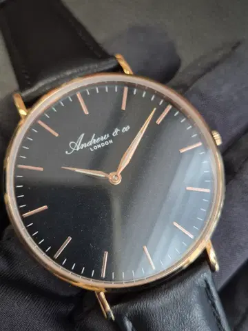 Andrew&co 런던 블랙 로즈골드 시계 새상품 41mm
