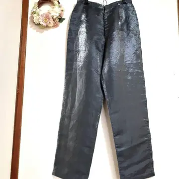 새상품급 린넨 광택 그레이 메탈릭 그레이 포멀 깔끔한 팬츠 홍콩제
