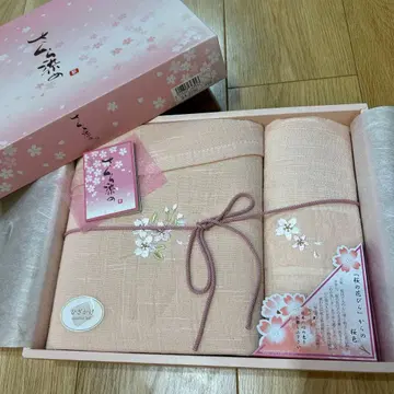 사쿠라 염색 무릎담요, 타월 손수건 세트 일본제