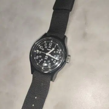 TIMEX 밀리터리 워치 블랙 작동 미확인