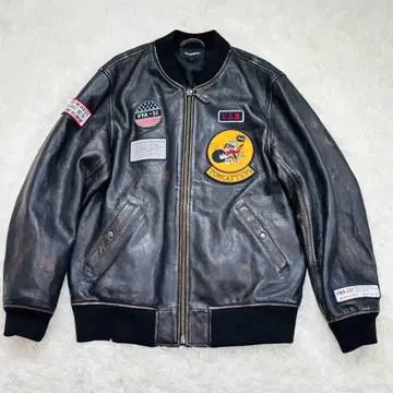AVIREX AGED LEATHER BLOUSON TOMCATTERS