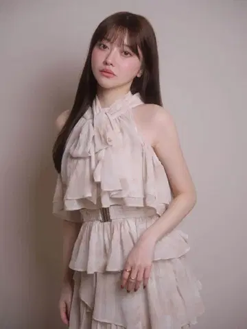 립 서비스 2way 리본 티어드 블라우스 스커트 셋업