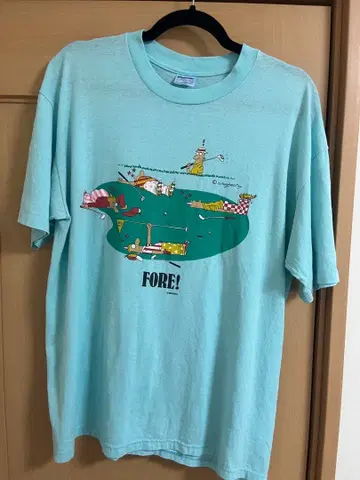Stedman FORE! 심슨 프린트 T셔츠 90s usa