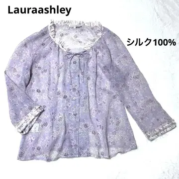 Lauraashley 로라 애슐리 실크 100% 시어 꽃무늬 셔츠