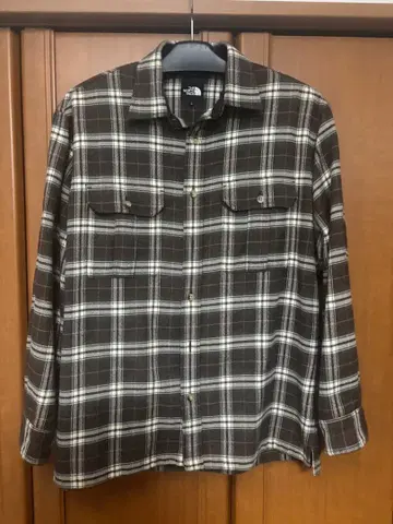 THE NORTH FACE 체크 무늬 긴팔 셔츠 브라운 L