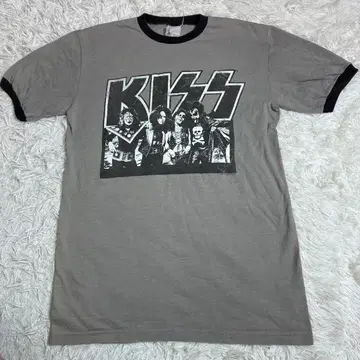 [ 2004년 공식 ] KISS 키스 밴드T 링거 페이드 그레이 M 상당