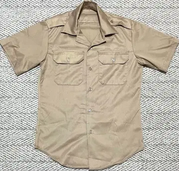 70's 빈티지 PRB UNIFORMS 미군 오픈 카라 밀리터리 셔츠 S