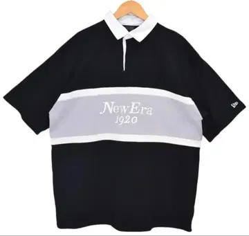New Era 피케 셔츠 반팔 블랙