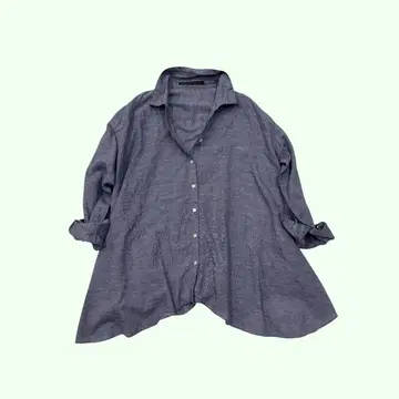 spick&span 코튼 린넨 셔츠 블루 빅 실루엣