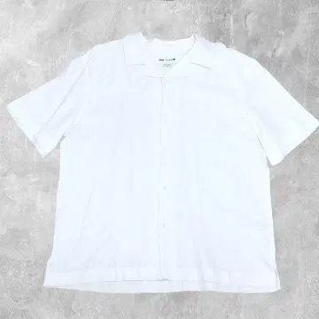 ZARA 린넨 100% 반팔 셔츠 화이트 M 사이즈