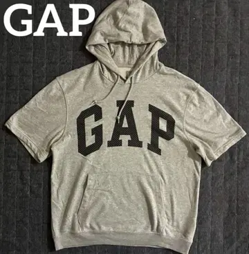 GAP 갭 은색 택 맨투맨 반팔 후드티 후디 파일 안감