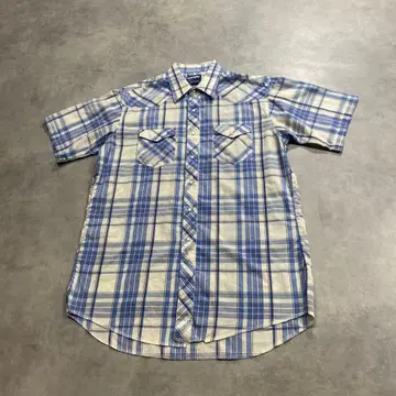 90s Wrangler 랭글러 체크 반팔 웨스턴 셔츠 XL 새상품급