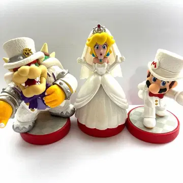 [ 3체 세트 ] amiibo 마리오 피치 쿠파 웨딩
