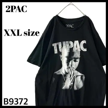 2PAC 투팍 흑백 포토 프린트 T셔츠 기도 대형 프린트 XXL