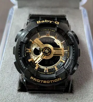 CASIO 베이비-G 블랙 골드 손목시계 BA-110