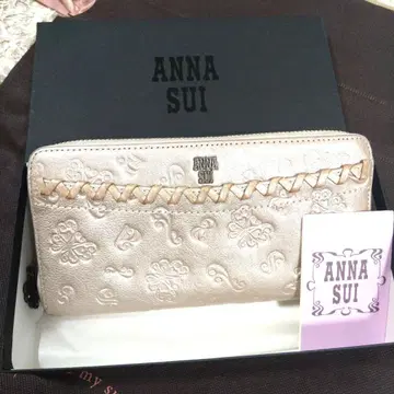 ANNA SUI 장지갑 라운드 지퍼 샴페인 골드