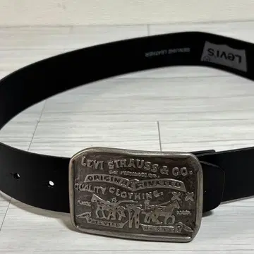 Levi's 리바이스 천연 가죽 가죽 벨트 사이즈 32 빅 버클 소가죽