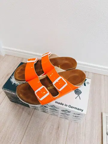BIRKENSTOCK 샌들 37 24 patent neon orange