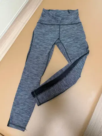 lululemon 레깅스 메쉬 절개 그레이