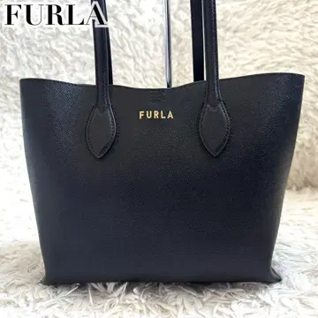컨디션 최상 훌라 현행 ERA 핸드백 토트 가죽 블랙 로고