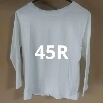 45r 7부 소매 티셔츠 화이트