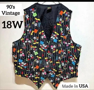 [ 초레어 ] USA제 90s 미키 리미티드 올 패턴 베스트 빈티지 XL