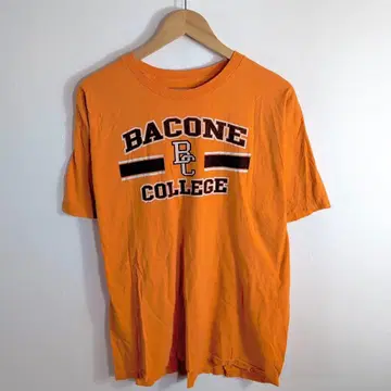 칼리지 로고 T셔츠 오렌지 아메카지 스트릿 vintage XL