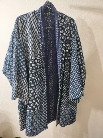 네이비 나염 칸타 자수 자켓