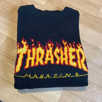 THRASHER 트레셔 프레임 로고 니트 스웨터